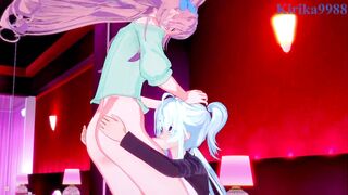 Cagliostro and Chris Yukine and Maria Cadenzavna Eve intense futanari sex. - Symphogear Hentai - 9 image