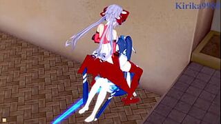 Tsubasa Kazanari and Maria Cadenzavna Eve and Chris Yukine intense lesbian play and futanari sex. - Symphogear Hentai - 1 image