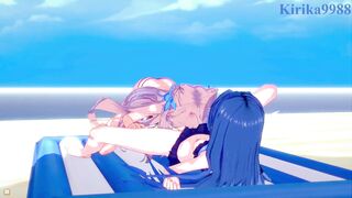 Tsubasa Kazanari and Maria Cadenzavna Eve and Chris Yukine intense lesbian play and futanari sex. - Symphogear Hentai - 6 image