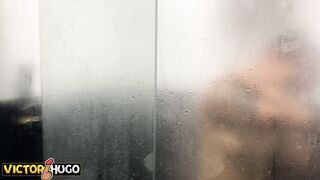 Taking a shower with my friend I sucked her pussy - 3 image