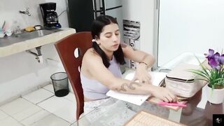 My best friend comes home and catches me naked in bed, she gets excited and asks me to fuck her ass hard and then there is SQUIRT - SPANISH PORN