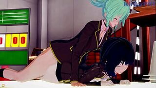 Suzu Kanade and Matsuri Kazamaki and the old man futanari sex and intense sex. - Ayakashi Triangle Hentai