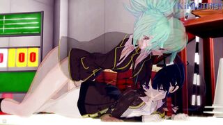 Suzu Kanade and Matsuri Kazamaki and the old man futanari sex and intense sex. - Ayakashi Triangle Hentai - 8 image