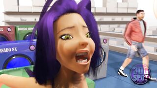 3DGSPOT - Two Busty Lesbians Try Double Dildo In A Public Store! UNCENSORED SEX! - 6 image