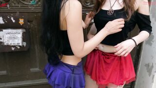 Public lesbian sex and exhibitionism between two cute girlfriends - DOLLSCULT - 12 image