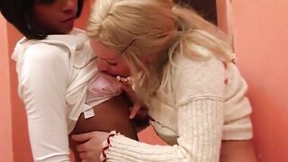 Hot Blonde and Bruntte Having Sex