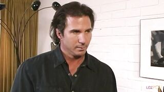 An enchanting dark skinned lesbian comes for a visit and fucks the hosts blonde wife. - 2 image