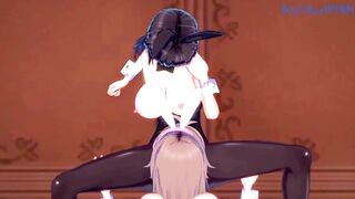 Sagiri Sakurai and Setsuko Ohara and Excellen Browning intense lesbian play. - Super Robot Wars T & Z & IMPACT Hentai - 6 image