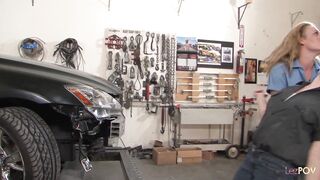 Fixing cars involves looking under the hood and sucking some lesbian clits it seems - 3 image