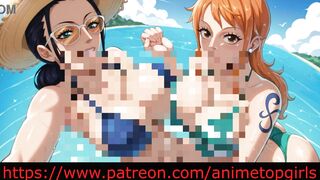 Nami X Nico Robin Lesbian Hentai Sexy Compilation - One Piece - 11 image