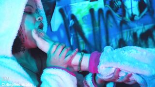 BBW Ebomy Lesbian feet worship on pettie tattoed girlfriend - 7 image