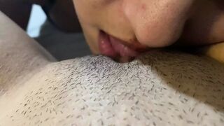 my stepsister takes off my panties and sucks my pussy - 1 image