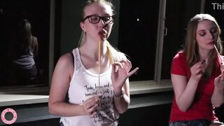Lesbians Samantha Rone & Isabella Darling Eat Gum, Nipples And Pussies! - 5 image