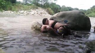 A TRIP TO THE RIVER WITH MY FRIEND ENDS IN OUTDOOR LESBIAN SEX WITH PEOPLE AROUND BUT THE ADRENALINE MADE THE ORGASM RICHER - 10 image
