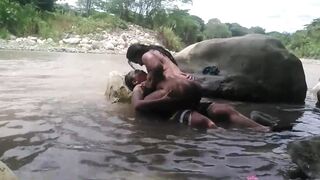 A TRIP TO THE RIVER WITH MY FRIEND ENDS IN OUTDOOR LESBIAN SEX WITH PEOPLE AROUND BUT THE ADRENALINE MADE THE ORGASM RICHER - 12 image