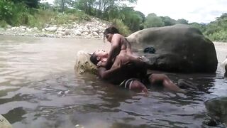 A TRIP TO THE RIVER WITH MY FRIEND ENDS IN OUTDOOR LESBIAN SEX WITH PEOPLE AROUND BUT THE ADRENALINE MADE THE ORGASM RICHER