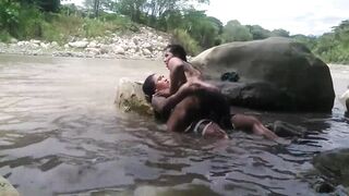 A TRIP TO THE RIVER WITH MY FRIEND ENDS IN OUTDOOR LESBIAN SEX WITH PEOPLE AROUND BUT THE ADRENALINE MADE THE ORGASM RICHER - 14 image