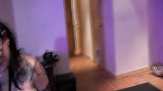 Tattooed Mistress Fucks with a Strapon Her Slave Bush After Spanking Her - 12 image