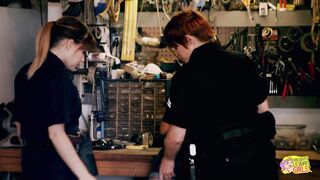 The lesbian cop fucked a not so experienced sexy lady while the other cop waited - 2 image