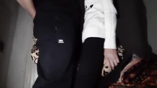 We hotly rub our pussies on the pillow and cum at the same time