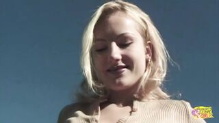 Two Babes in Bikinis Get Interviewed and Bang by the Pool for the Camera