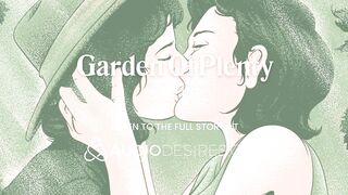 Finger fucking my lesbian girlfriend in the garden Sensual lesbian fingering raw wet pussy in public ASMR - 15 image
