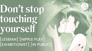 Finger fucking my lesbian girlfriend in the garden Sensual lesbian fingering raw wet pussy in public ASMR - 2 image