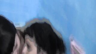 Two Busty Babes Kiss and Fuck Their Hairy Cunts with Toys in the Bathtub - 13 image