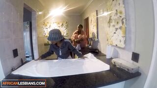 Sexy African College Roommates Caught Scissoring On Hidden Camera! - 3 image