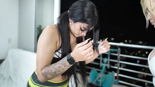 Workout routine ends in wild and horny lesbian sex - MIA MONTIELTH - 1 image