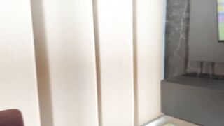 While my classmate goes out to get food to watch the movie, I take advantage and end up fucking his little stepsister really hard until I make her squirt. - 2 image