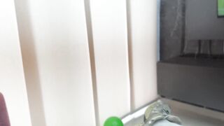 While my classmate goes out to get food to watch the movie, I take advantage and end up fucking his little stepsister really hard until I make her squirt. - 3 image