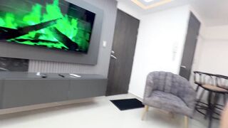 My slutty stepsister teases me by modeling her underwear and makes me want to cum inside her. - 4 image