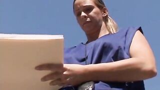 Lesbians lick each other in the college bathroom - 3 image