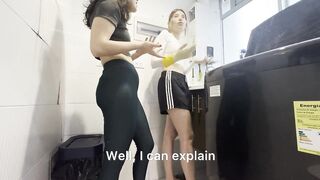 My lesbian stepsister helps me wash my dirty clothes - 8 image