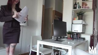 Two Curvy Redhead Chicks Getting Naughty at Work - 1 image