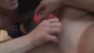 Old bitches are riding dildos in lesbian groupsex orgy - 15 image