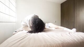 Two Women Play Spanking and Tickling Each Other with Their Rubber Gloves - 11 image