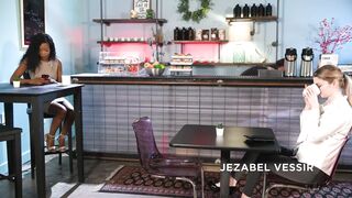 Girlsway - Bunny Colby and Jezabel Vessir Ignite Hot Interracial Scissoring After Coffee Shop Flirt - 2 image