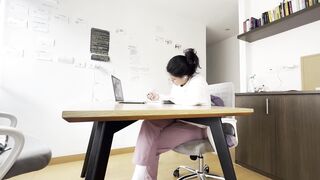 Two Girls Touch Each Other During a Video Call Without Anyone Noticing