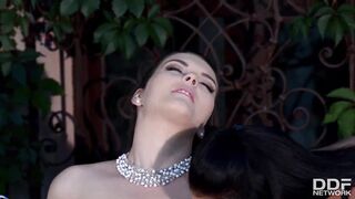 Big Boob Lesbian Babes fuck a Double Dildo Together - 5 image