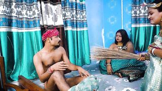 TWO DESI MALLU BHABHI HARDCORE THREESOME SEX WITH HOME SERVANT WHEN THEY WERE ALONE AT HOME FULL MOVIE ( HINDI AUDIO ) - 8 image