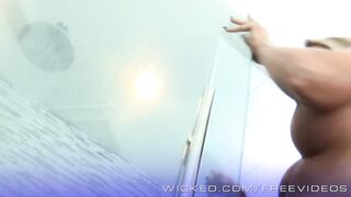 Watch these shaved lesbians go wild with dildos and fingers in nylons and heels