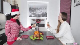 Lina Arian and Taissia Shanti engage in steamy Christmas pussy licking on Xmas Day
