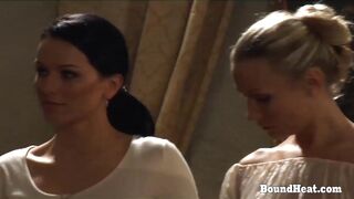 Victoria Pure dominates Puffy Nipples & Kattie Gold with pussy licking and hardcore bondage