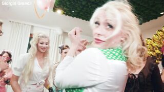 Alexa Throat, Fibi Euro, Maya Rose, and Brittany Bardot take turns on a sex toy in a wild BB party