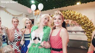 Alexa Throat, Fibi Euro, Maya Rose, and Brittany Bardot take turns on a sex toy in a wild BB party