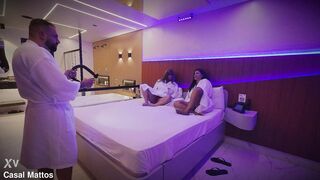 Watch Nicoly Mattos & Dani Fitness give a steamy cuckold blowjob & fill each other's pussy with cum