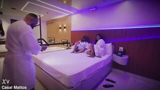 Watch Nicoly Mattos & Dani Fitness give a steamy cuckold blowjob & fill each other's pussy with cum