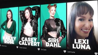 Sabina Rouge, Bella Rolland & Bunny Colby in hot cuckold threesome action with a hot babe on girl action